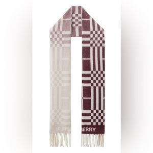 Burberry OMBRE CASHMERE CHECK JACQUARD SCARF 79”x 18” MADE IN ITALY VGC!